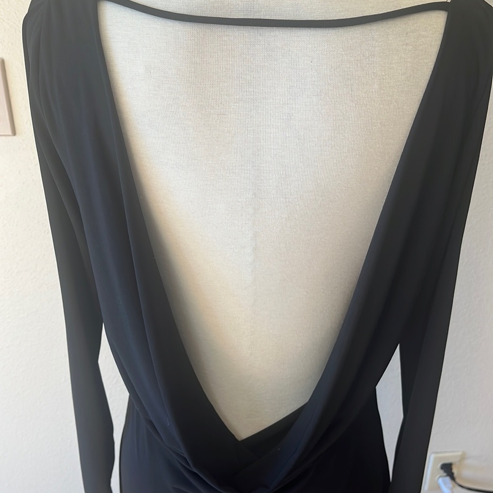 Black Slinky Cowl Back Dress